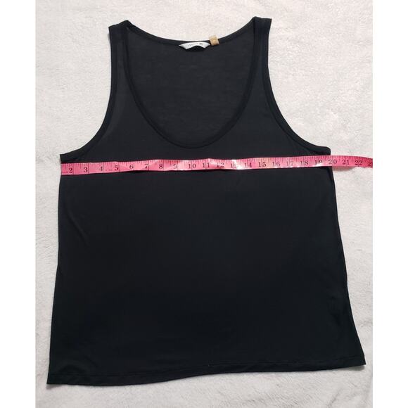 Theory 38 Lightweight Tank Top Women's Large Black Scoop Neck Semi-Sheer Rayon - Picture 9 of 10